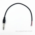 Cable de extensión del cable de audio de enchufe masculino de 6.35 mm